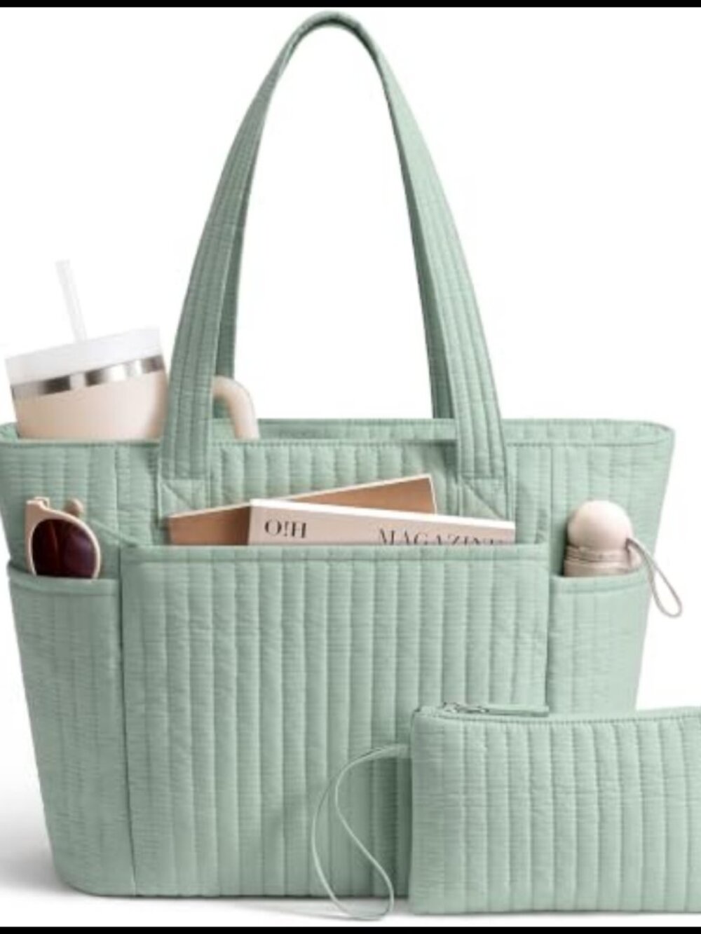 Quilted Cotton Tote Bag for Women 14in Laptop Work Teacher Nurse